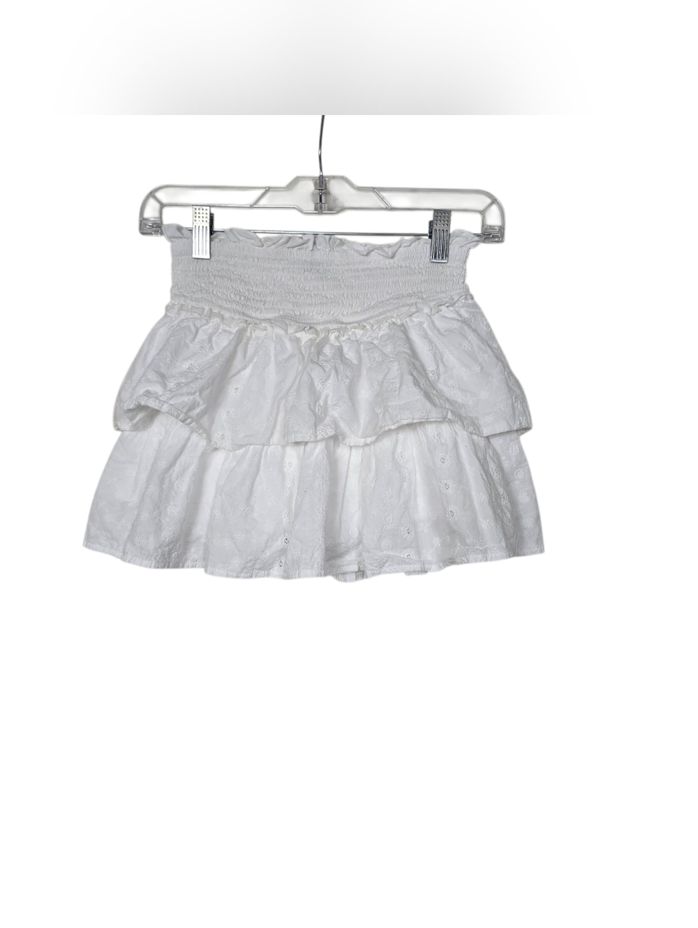 Wild Fable White Tiered Eyelet Mini Skirt XS